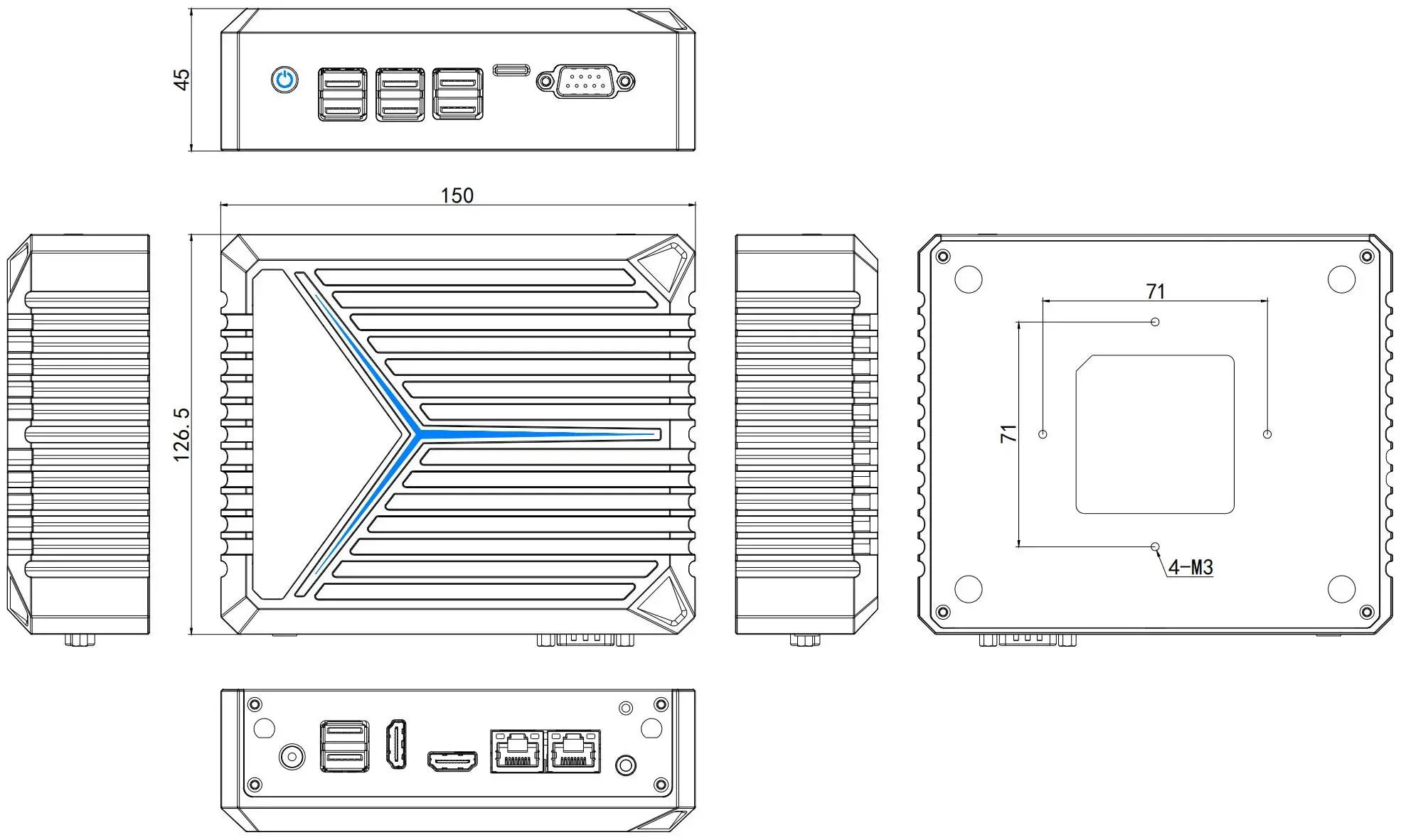 fanless mini pc with 2 lan
