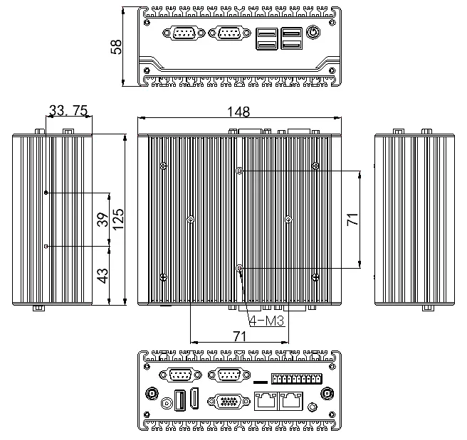 J1900 Din Rail Industrial Mini PC