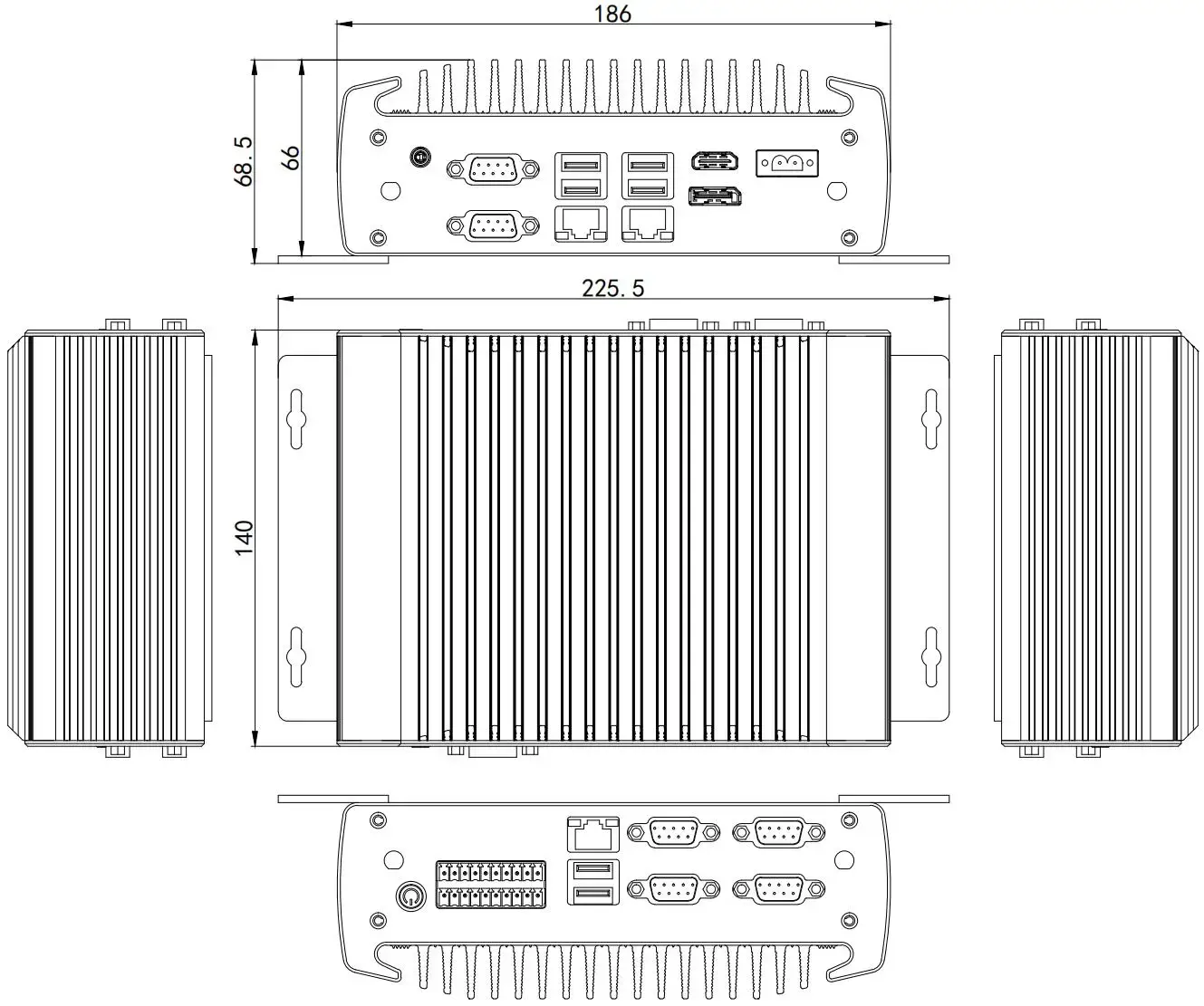 J6412 Mini Industrial PC With 3x2.5G Lan