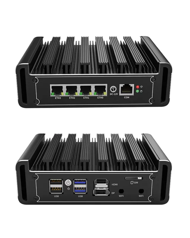 Fanless Mini PC Intel J1900 4 LAN Port 4G RAM/64G SSD Fanless pfSense Firewall